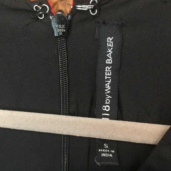 W118 Walter Baker Maxi Dress SMALL Black Red Teal - Picture 3 of 9